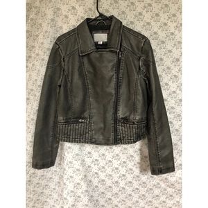 NWOT Xhilaration Grey Pleather Jacket Lg